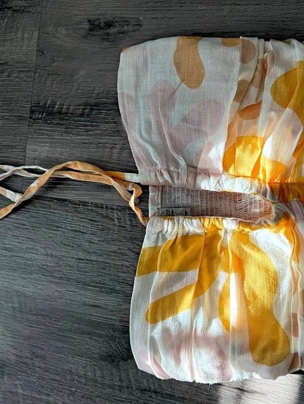 Abstract Crop Top in Orange & Pink Like New